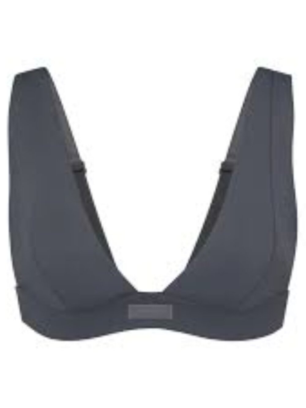 SKIMS Swim Plunge Bikini Top Gunmetal Grey Size XS